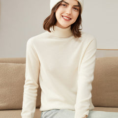 Women's 100% Cashmere Soft Classic Knit Turtleneck Sweater
