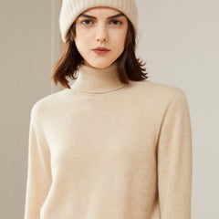 Women's 100% Cashmere Soft Classic Knit Turtleneck Sweater