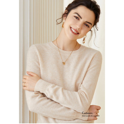 Cashmere Sweater for Women Classic Long Sleeve Pullover Cashmere Tops