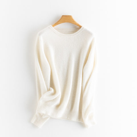 Classic Long Sleeve Knit Pullover Women's 100% Pure Cashmere Crewneck Sweater