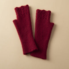 100% Pure Cashmere Knit Fingerless Mittens Gloves