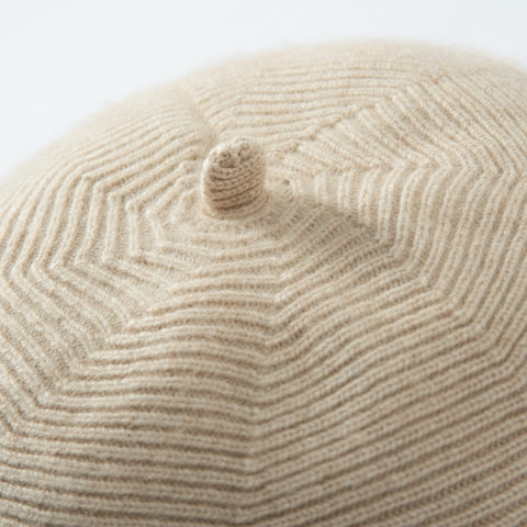 Winter Warm Knitted French Beret Hat Solid Color Flat Cap for Women