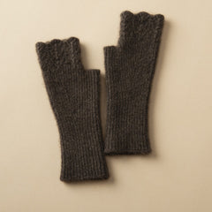 100% Pure Cashmere Knit Fingerless Mittens Gloves