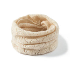 Feminine Breathable 100% Cashmere Lace-Knit Neck Warmer