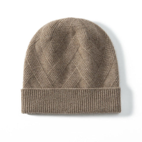 100% Cashmere Knitted Cap Beanie Hat Winter Soft Warm for Men Women
