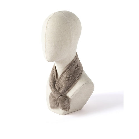Bufanda de arco de pétido suave 100% Cashmere Floral Bandet Buff de cuello pequeño