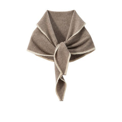 100% Cashmere Knitted Triangle Scarf Contrast Small Shawl