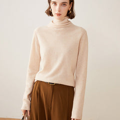 100% Cashmere Knitted Turtleneck Sweater Pullover Knitted Jumper