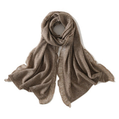 Lightweight Fringe-Edge 100% Cashmere Pashmina Scarf Shawl Wrap