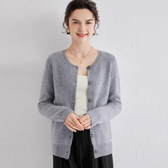 Button-Up Cashmere Cardigans Sweaters Knitted Coats Ribbed Trim