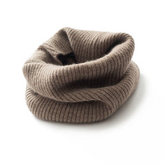 100% Cashmere Ribbed Knit Scarf Winter Circle Loop Neck Warmer