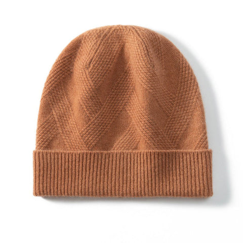 100% Cashmere Knitted Cap Beanie Hat Winter Soft Warm for Men Women