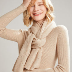 Leaf Pattern Cashmere Wrap 100% Cashmere Lace Knit Scarf