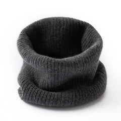 Ribbed Neck Gaiter 100% Cashmere Soft Tube Thick Scarf