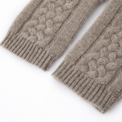 100% reine Kaschmir -Kabel -Strick -Touchscreen -Handschuhe