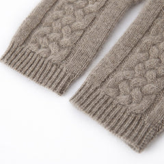 100% Pure Cashmere Cable Knit  Touch Screen Gloves