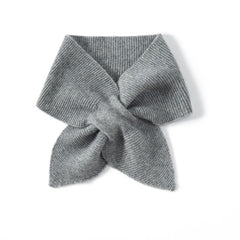 Ribbed Knit Neckerchief Soft 100% Cashmere Bow-Knot Neck Warmer