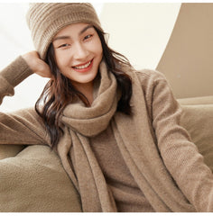 V-Neck Soft Loose Knitted Jumper Knitwear Cashmere Sweater
