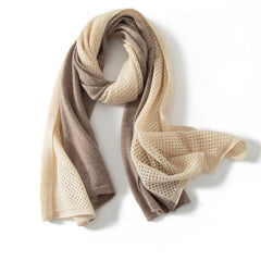 Soft Dual-Tone Wraps 100% Cashmere Mesh Layered Scarves