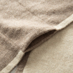100% Cashmere Two-Tone Contrast Trim Bowknot Neck Warmer Scarf