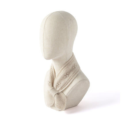 Bufanda de arco de pétido suave 100% Cashmere Floral Bandet Buff de cuello pequeño