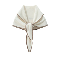 100% Cashmere Knitted Triangle Scarf Contrast Small Shawl