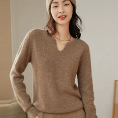 V-Neck Soft Loose Knitted Jumper Knitwear Cashmere Sweater