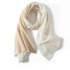 Soft Dual-Tone Wraps 100% Cashmere Mesh Layered Scarves