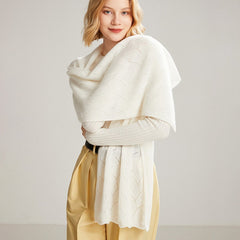 Leaf Pattern Cashmere Wrap 100% Cashmere Lace Knit Scarf