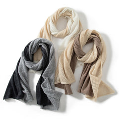 Soft Dual-Tone Wraps 100% Cashmere Mesh Layered Scarves