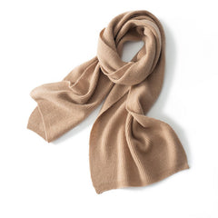 Classic Unisex Soft  100% Cashmere Ribbed Knit Scarf