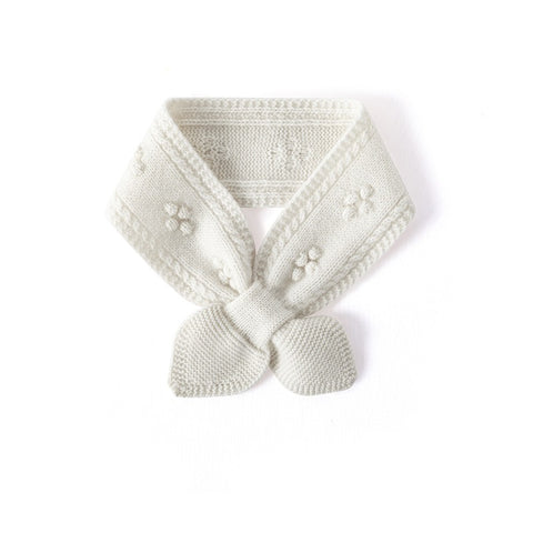 Bufanda de arco de pétido suave 100% Cashmere Floral Bandet Buff de cuello pequeño