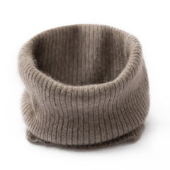 Ribbed Neck Gaiter 100% Cashmere Soft Tube Thick Scarf