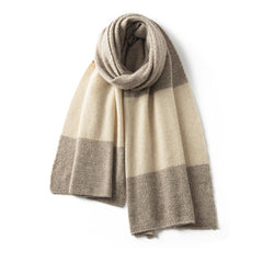 Soft and Stylish Winter Wraps 100% Cashmere Colorblock Knit Scarf