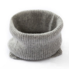 Ribbed Neck Gaiter 100% Cashmere Soft Tube Thick Scarf