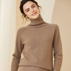 Cashmere Ribbed Turtleneck Thicken Casual Knitted Pullover Sweater