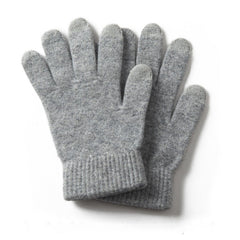 100% Pure Cashmere Ribbed Cuffs Touchscreen Gloves for Winter
