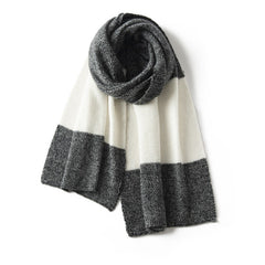 Soft and Stylish Winter Wraps 100% Cashmere Colorblock Knit Scarf