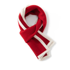 Soft Winter Knit Wrap Contrast Trim 100% Cashmere Scarf