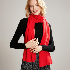 Leaf Pattern Cashmere Wrap 100% Cashmere Lace Knit Scarf