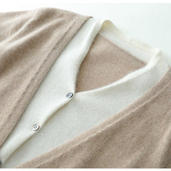 100% Cashmere Women's V-Neck Knit Layering Cardigan Sweater