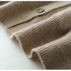 100% Cashmere Women's V-Neck Knit Layering Cardigan Sweater