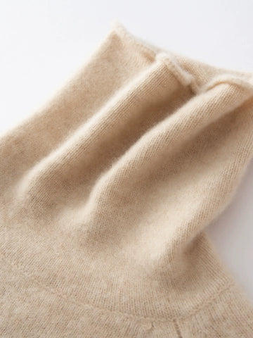 Soft Lightweight Raglan Sleeve Knit Pullover Cashmere Wool Turtleneck Sweater