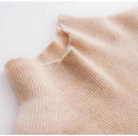 Women's 100% Cashmere Mock Neck Soft Knit Slim Fit Sweater