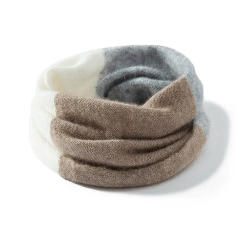 Winter Colorblock Pure Cashmere Infinity Scarf Neck Warmer Scarf Unisex
