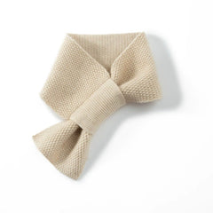 Knitted Cross Neck Protection Warm Small Cashmere Bow Scarf