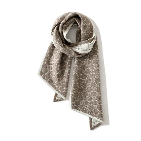 100% de cachemir Jacquard Patrón floral impreso