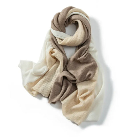 100% Cashmere Shawl Knitted Patchwork Design Jacquard Soft Warm Scarf Wrap