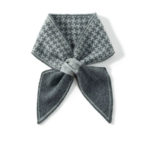 Houndstooth Pattern Cross Printed Knit Shawls Pure Cashmere Neck Scarf
