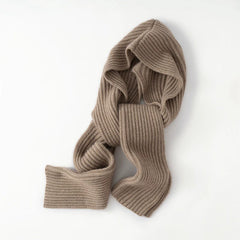 100% Cashmere Ribbed Knit Scarf  Soft Warm Winter Wrap